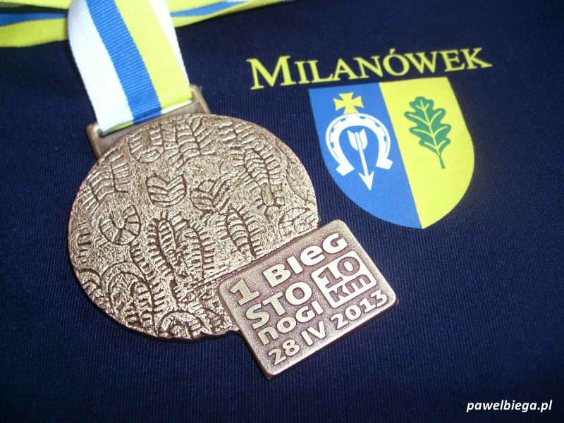 Bieg STO-nogi w Milanówku - medal