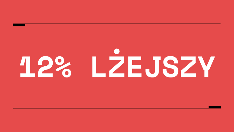 12 procent lżejszy